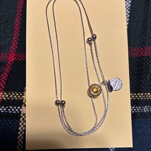 Alex and Ani Silver Necklace with Yellow Charm